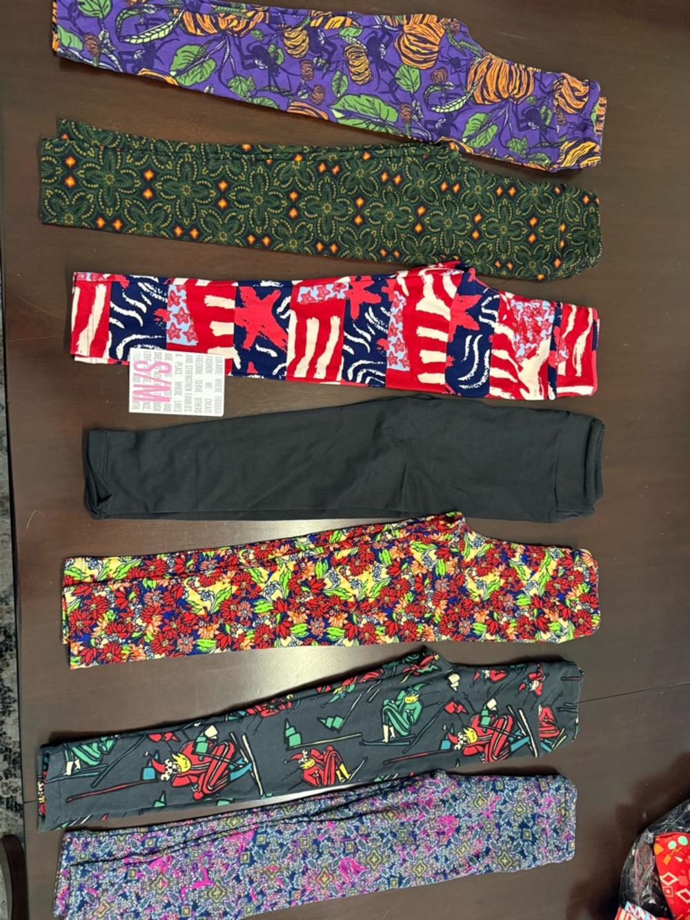 Kids Leggings Bundle LuLaRoe Pink, Blue & Black Geometric Print Leggings Lot